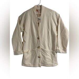 Women's Long Sleeve Fleece Jacket - Knox Rose Cream Size Large